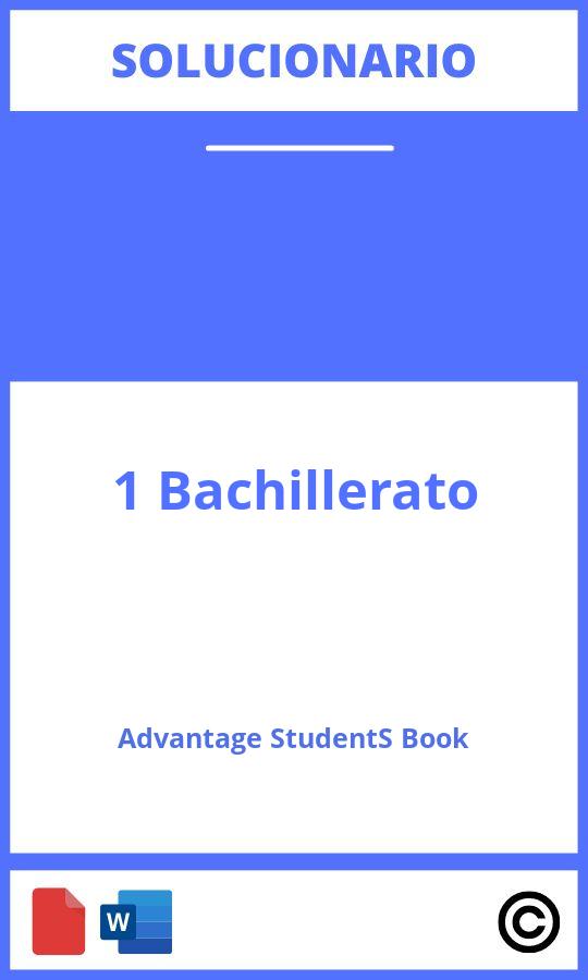 Solucionario Advantage 1 Bachillerato Student'S Book