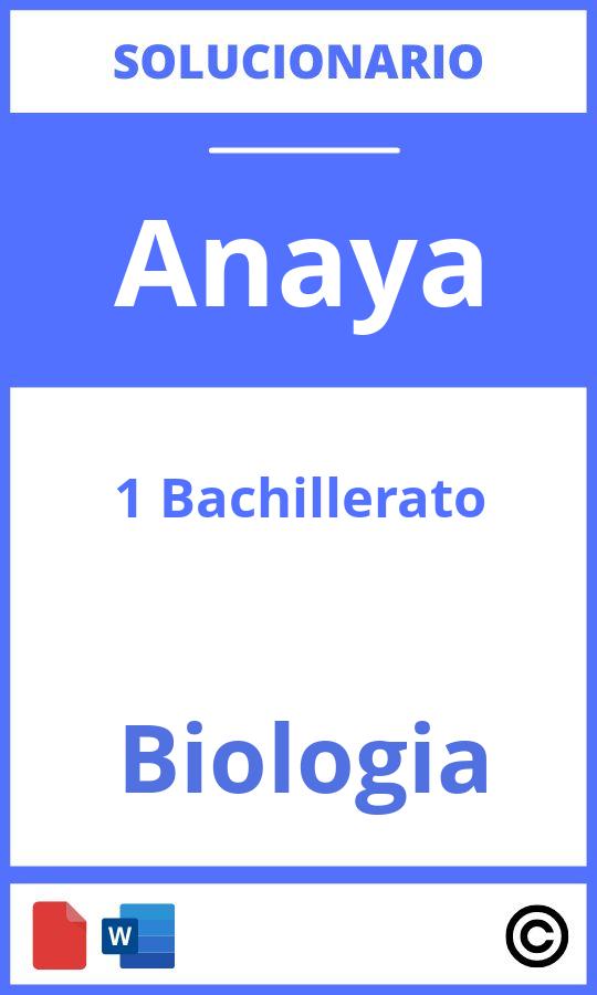 Solucionario Biología 1 Bachillerato Anaya