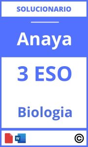 Solucionario Biologia 3 Eso Anaya PDF