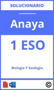 Solucionario Biología Y Geología 1 Eso Anaya PDF