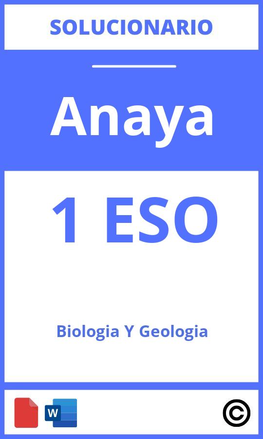 Solucionario Biología Y Geología 1 Eso Anaya