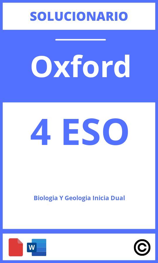 Biologia Y Geologia 4 Eso Oxford Inicia Dual Solucionario
