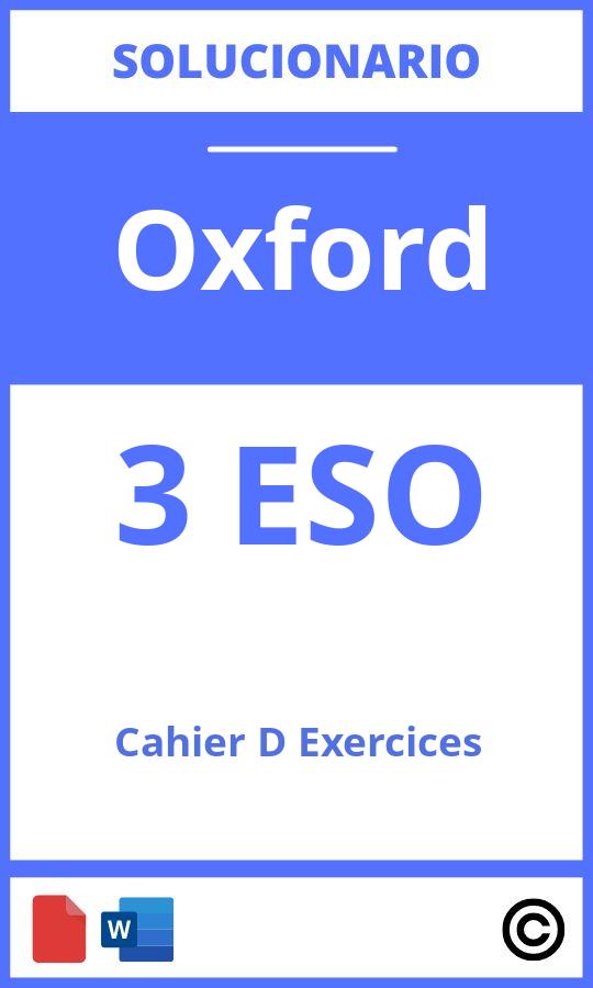 Solucionario Cahier D'Exercices 3 Eso Oxford