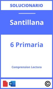 Solucionario Comprension Lectora Santillana 6 Primaria PDF