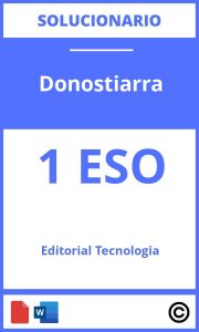 Editorial Donostiarra Tecnología 1 Eso Solucionario PDF
