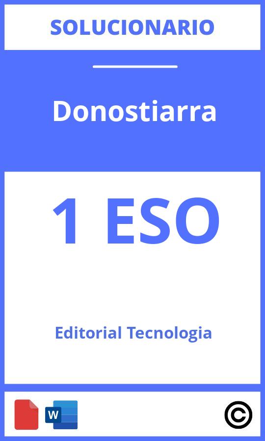 Editorial Donostiarra Tecnología 1 Eso Solucionario
