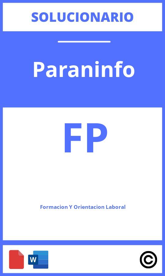 Solucionario Formacion Y Orientacion Laboral Paraninfo