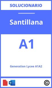 Generation Lycee A1-A2 Santillana Solucionario PDF
