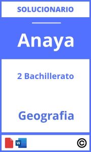Solucionario Geografia 2 Bachillerato Anaya PDF