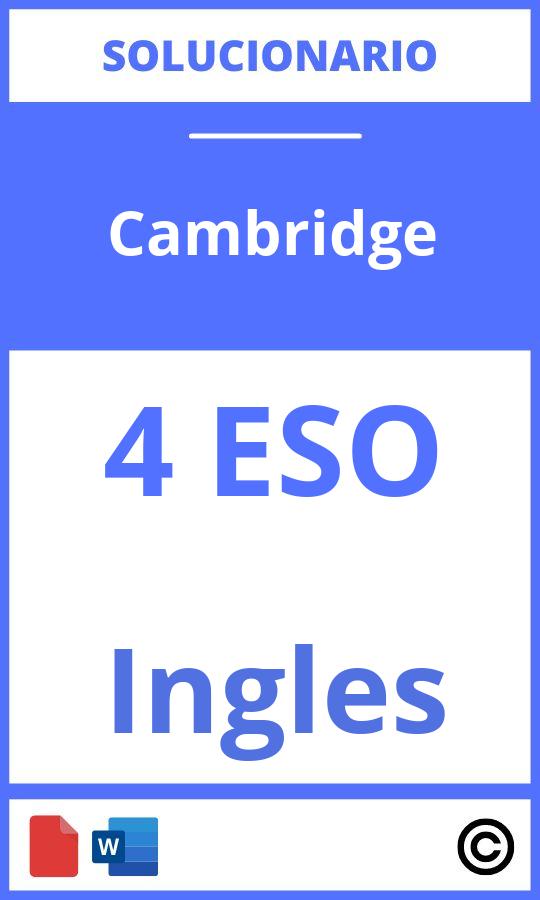Solucionario Ingles 4 Eso Cambridge