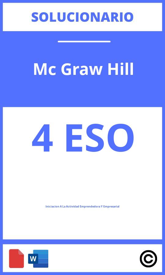 Solucionario Iniciación A La Actividad Emprendedora Y Empresarial 4 Eso Mc Graw Hill