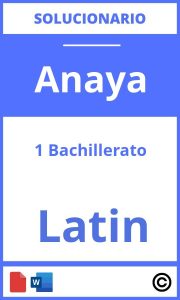 Solucionario Latin 1 Bachillerato Anaya PDF