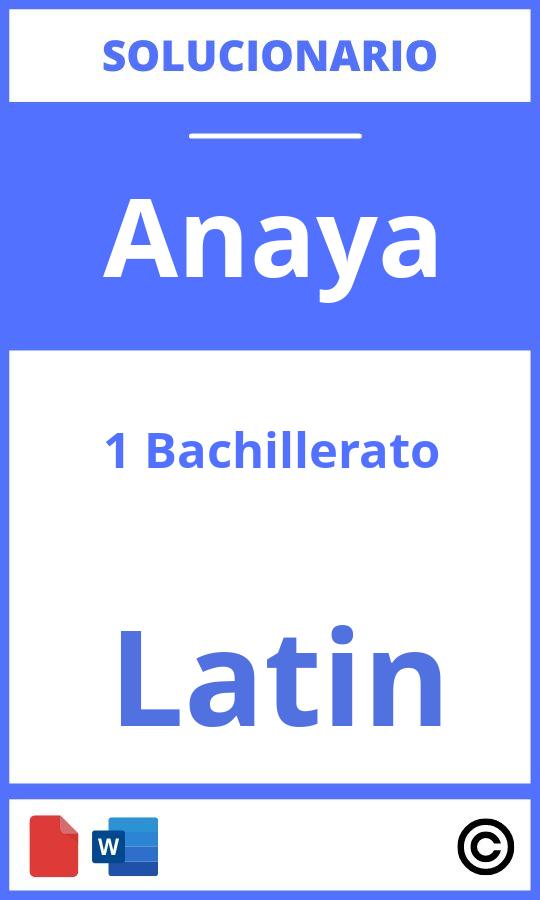 Solucionario Latin 1 Bachillerato Anaya