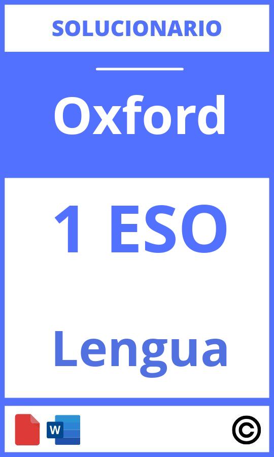 Solucionario Lengua 1 Eso Oxford