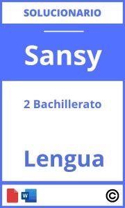 Solucionario Lengua 2 Bachillerato Sansy PDF