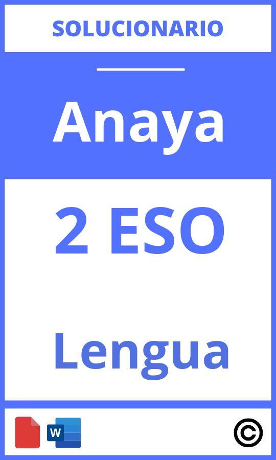 Solucionario Lengua 2 Eso Anaya