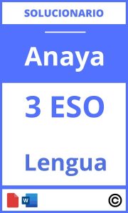 Solucionario Lengua 3 Eso Anaya PDF