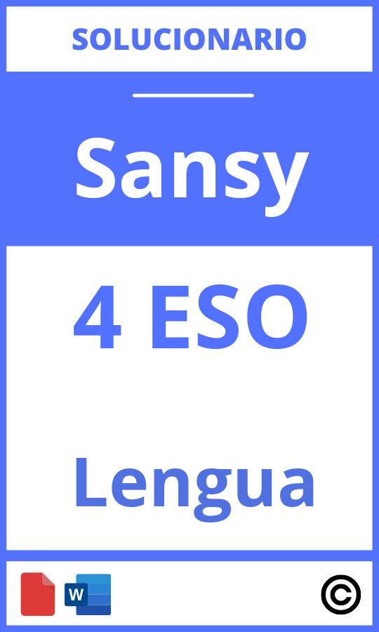 Solucionario Lengua 4 Eso Sansy
