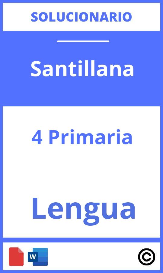 Solucionario Lengua Santillana 4 Primaria