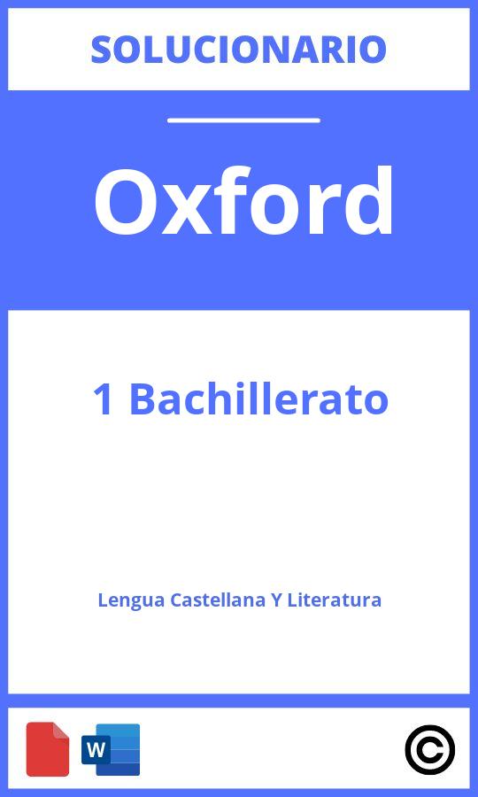 Solucionario Lengua Castellana Y Literatura 1 Bachillerato Oxford