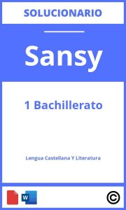 Solucionario Lengua Castellana Y Literatura 1 Bachillerato Sansy PDF