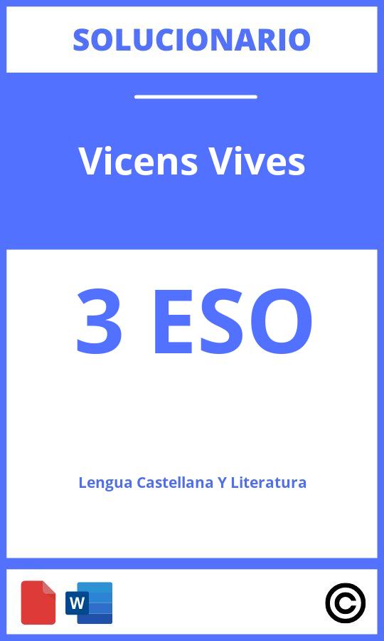 Solucionario Lengua Castellana Y Literatura 3 Eso Vicens Vives