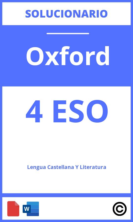 Solucionario Lengua Castellana Y Literatura 4 Eso Oxford