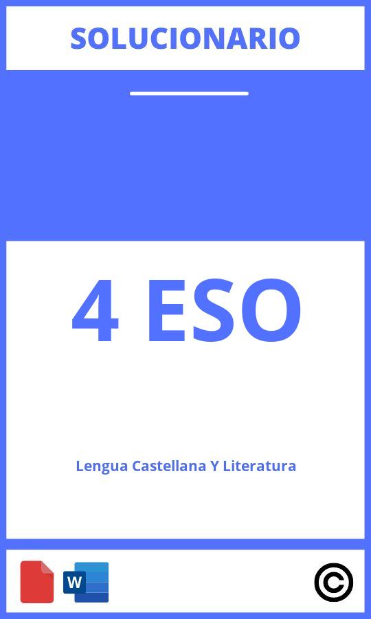 Solucionario Lengua Castellana Y Literatura 4 Eso