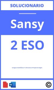 Solucionario Lengua Castellana Y Literatura 2 Eso Sansy Proyecto Argos PDF