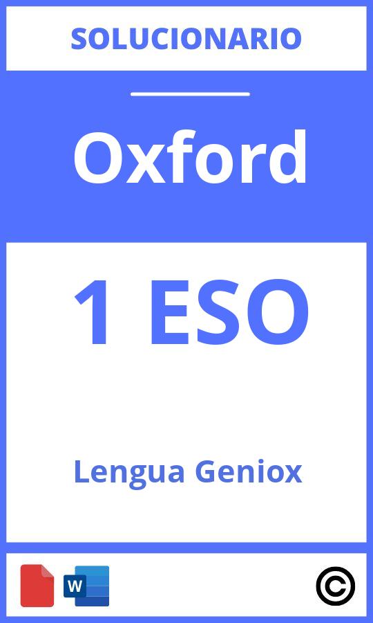 Solucionario Lengua 1 Eso Oxford Geniox