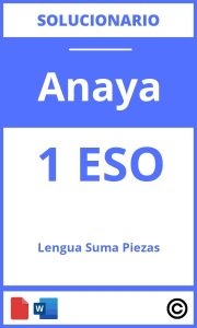 Solucionario Lengua 1 Eso Anaya Suma Piezas PDF