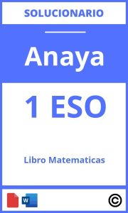 Solucionario Libro Matematicas Anaya 1 Eso PDF