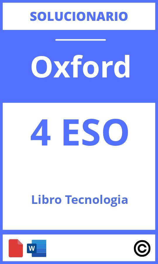 Libro Tecnologia 4 Eso Oxford Solucionario