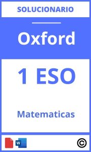 Solucionario Matematicas 1 Eso Oxford PDF