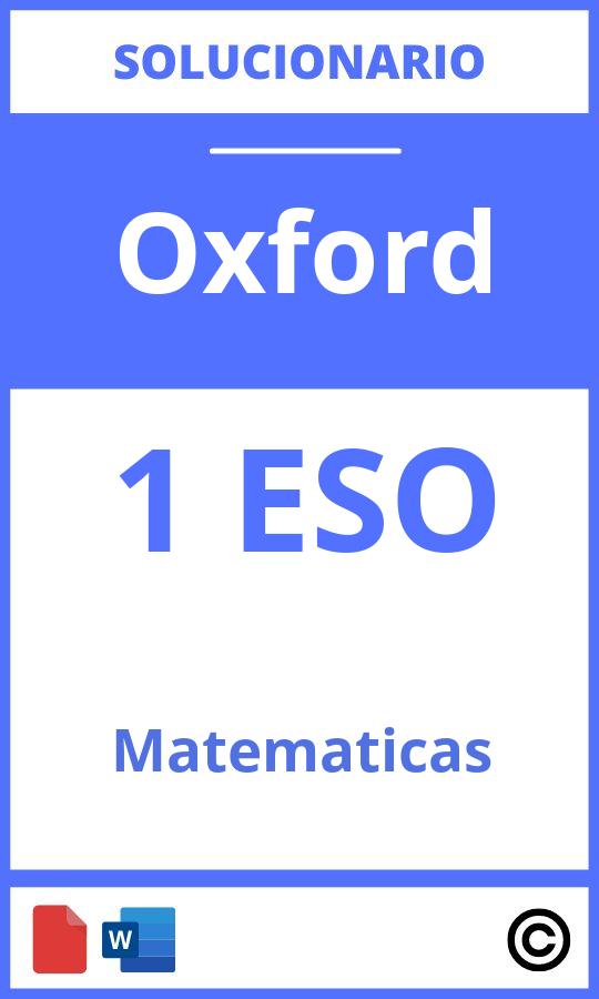 Solucionario Matematicas 1 Eso Oxford