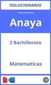 Solucionario 2 Bachillerato Matematicas Anaya PDF