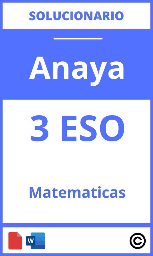 Solucionario De Matematicas 3 Eso Anaya