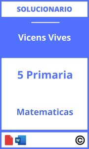 Solucionario Matemáticas 5 Primaria Vicens Vives PDF