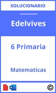 Solucionario Matemáticas Edelvives 6 Primaria PDF