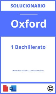 Solucionario Matematicas Aplicadas A Las Ciencias Sociales 1 Bachillerato Oxford PDF