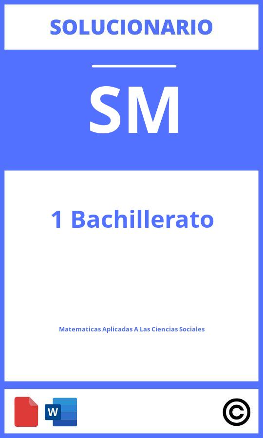 Solucionario Matematicas Aplicadas A Las Ciencias Sociales 1 Bachillerato Sm Savia