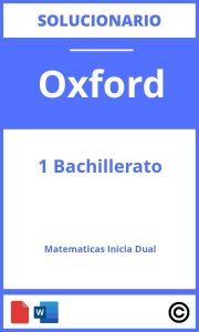 Solucionario Matematicas 1 Bachillerato Oxford Inicia Dual PDF