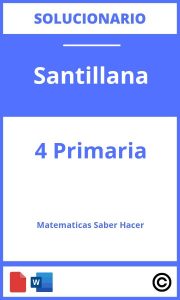 Solucionario Matemáticas 4 Primaria Santillana Saber Hacer - () PDF