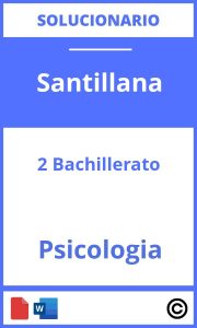 Solucionario Psicología 2 Bachillerato Santillana PDF