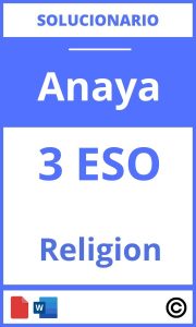 Solucionario Religion 3 Eso Anaya PDF