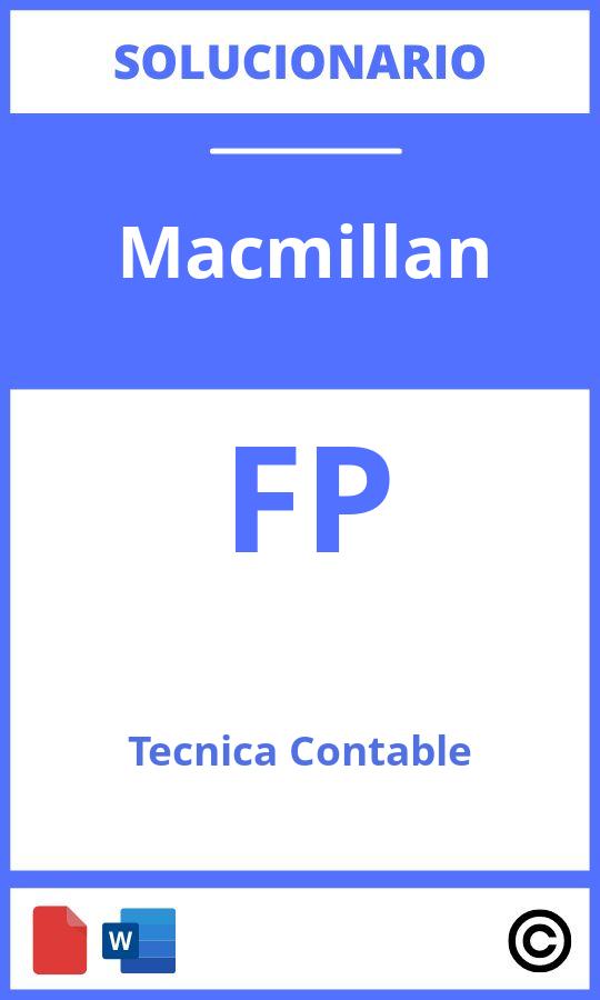 Solucionario Tecnica Contable Macmillan