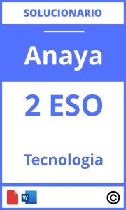 Solucionario Tecnología 2 Eso Anaya PDF