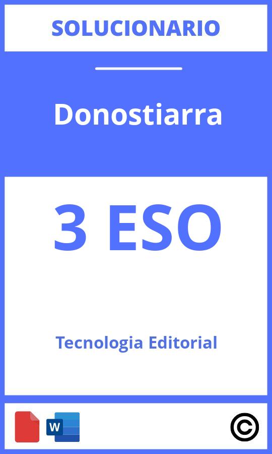 Solucionario Tecnología 3 Eso Editorial Donostiarra
