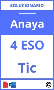Solucionario Tic 4 Eso Anaya PDF